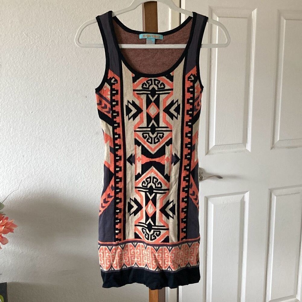 Flying Tomato Aztec Tribal Bodycon Tank Dress size Small